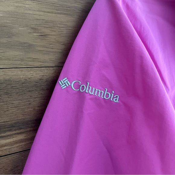 NWOT Columbia Pink Purple Pullover Lightweight Rain Jacket Windbreaker with Hood - Picture 4 of 8